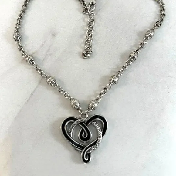 Brighton Black Silver Celtic heart necklace - Picture 3 of 9